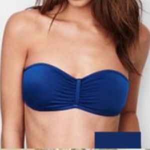 VS Ruched Bandeau in Bon Voyage Blue NWOT